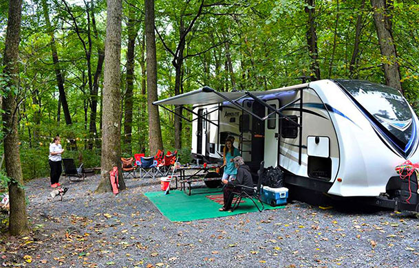 Preferred full-hookup campsite at Adventure Bound Eagles Peak